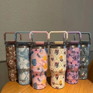 تراول ماگ دسته دار سیتارا مدل گلدار ۶۰۰ میل