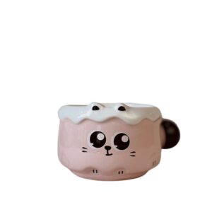 ماگ سرامیکی دسته توپی طرح گربه