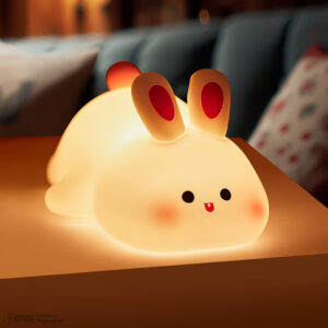چراغ خواب سیلیکونی طرح خرگوش خوابیده ضربه ای