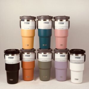 تراول ماگ دسته دار فلزی برند TYESO تایسو حجم 750 میلی لیتر